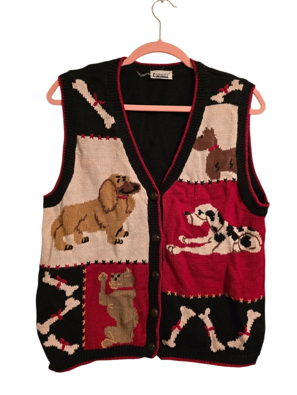 Vintage | Dog Knit Sweater Vest